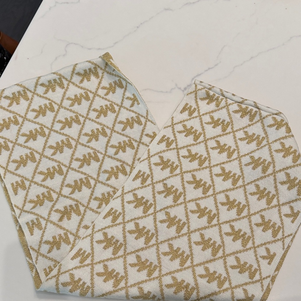 Michael Kors Gold and Cream Scarf